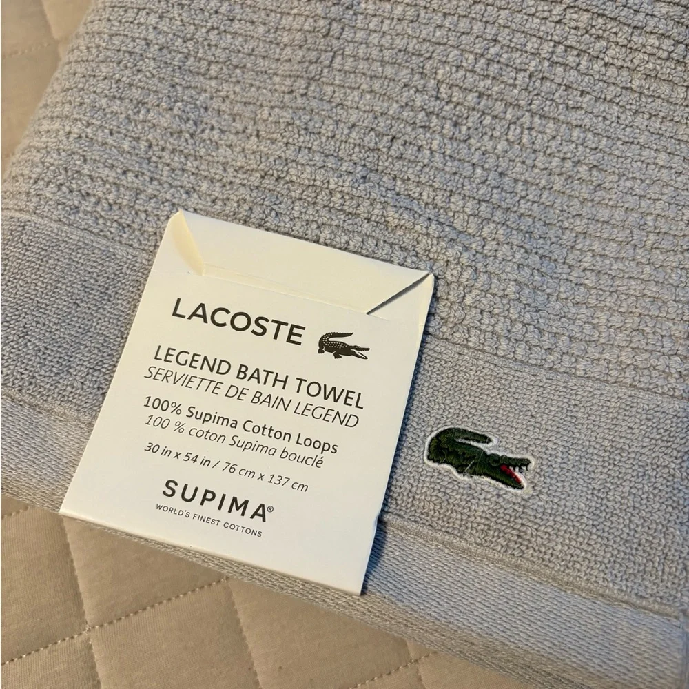 Lacoste Gray Bath Towel - Legend Towel Micro Cip